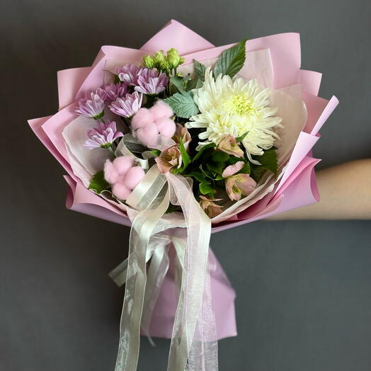 Букет с хлопком