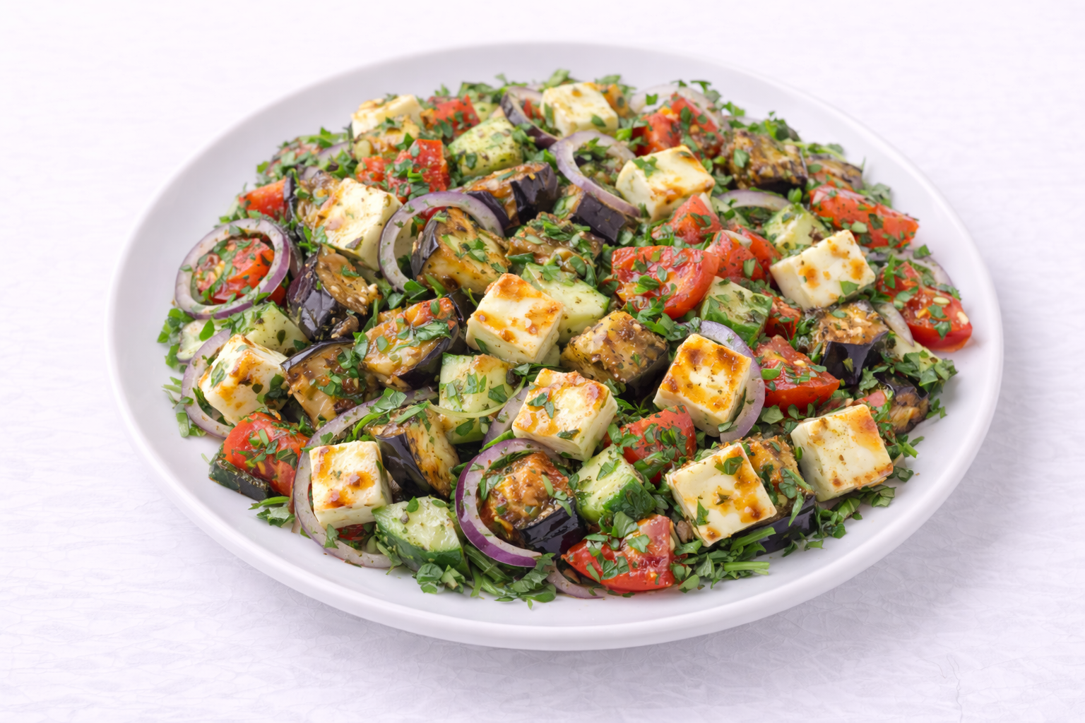 Салат с жареными баклажанами