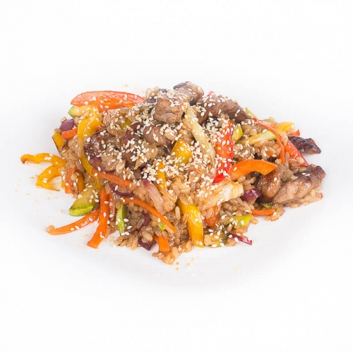 Wok говядина с рисом терияки