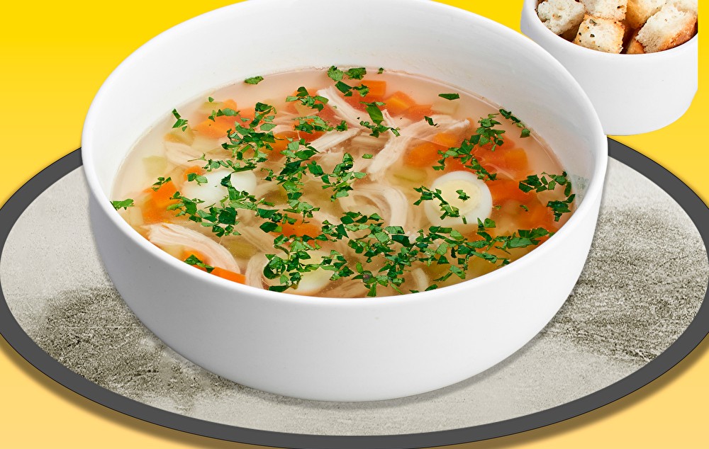 Куриный бульон с орзо