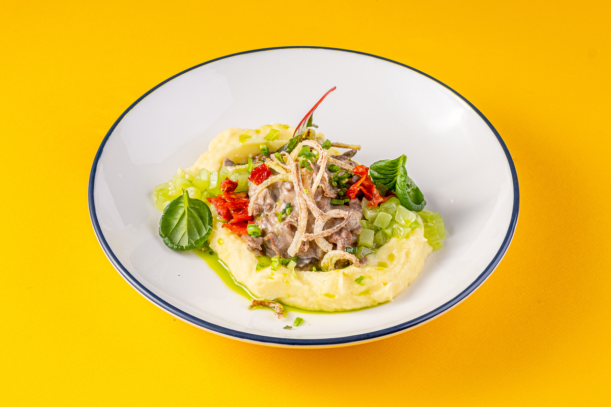 Бефстроганов с пюре