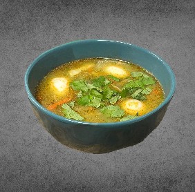 Тайский суп со шпинатом и окунем