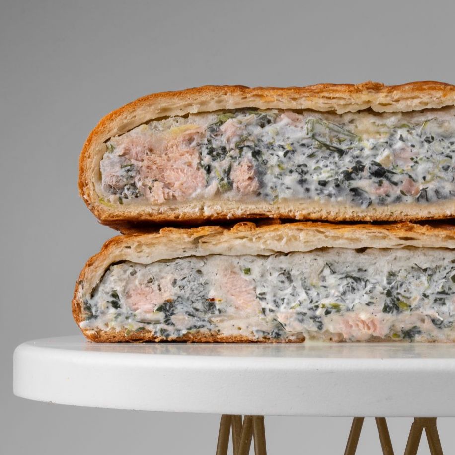 Сливочный рыбник со шпинатом