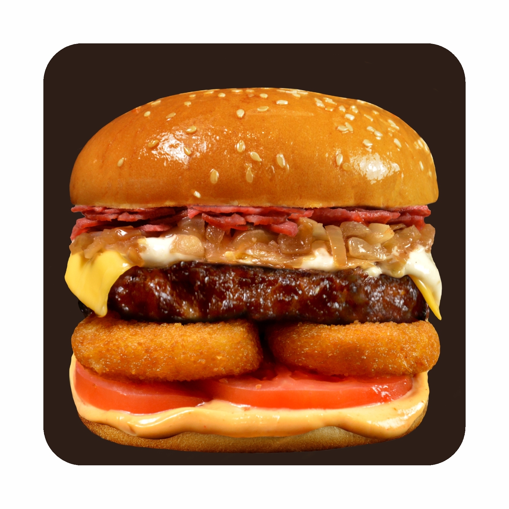 Бургер с карамелизованным луком