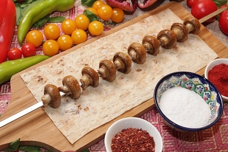 Шампиньоны на мангале