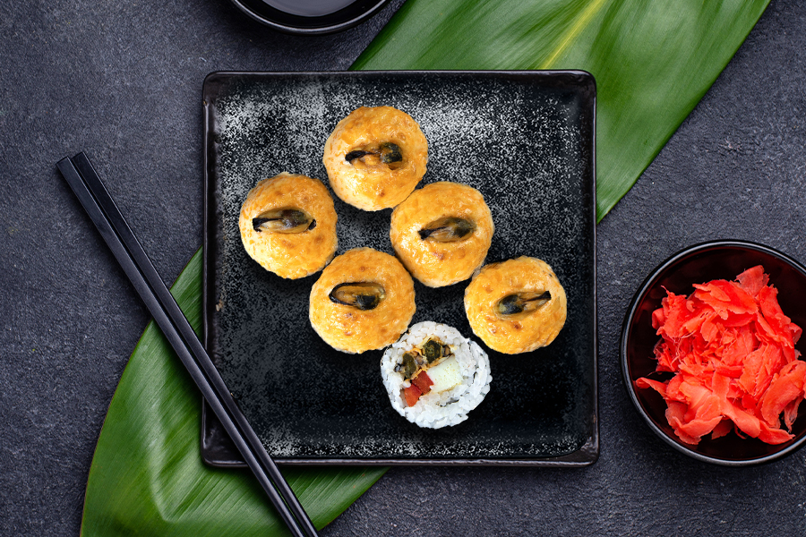 Ролл запеченные мидии