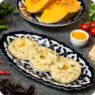 Узбекские манты с тыквой