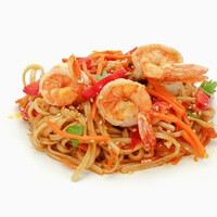 Лапша с креветками