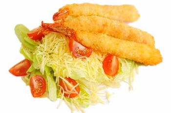 Салат Японский с креветкой темпура