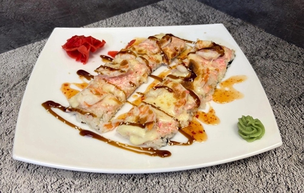 Суши-пицца с креветкой