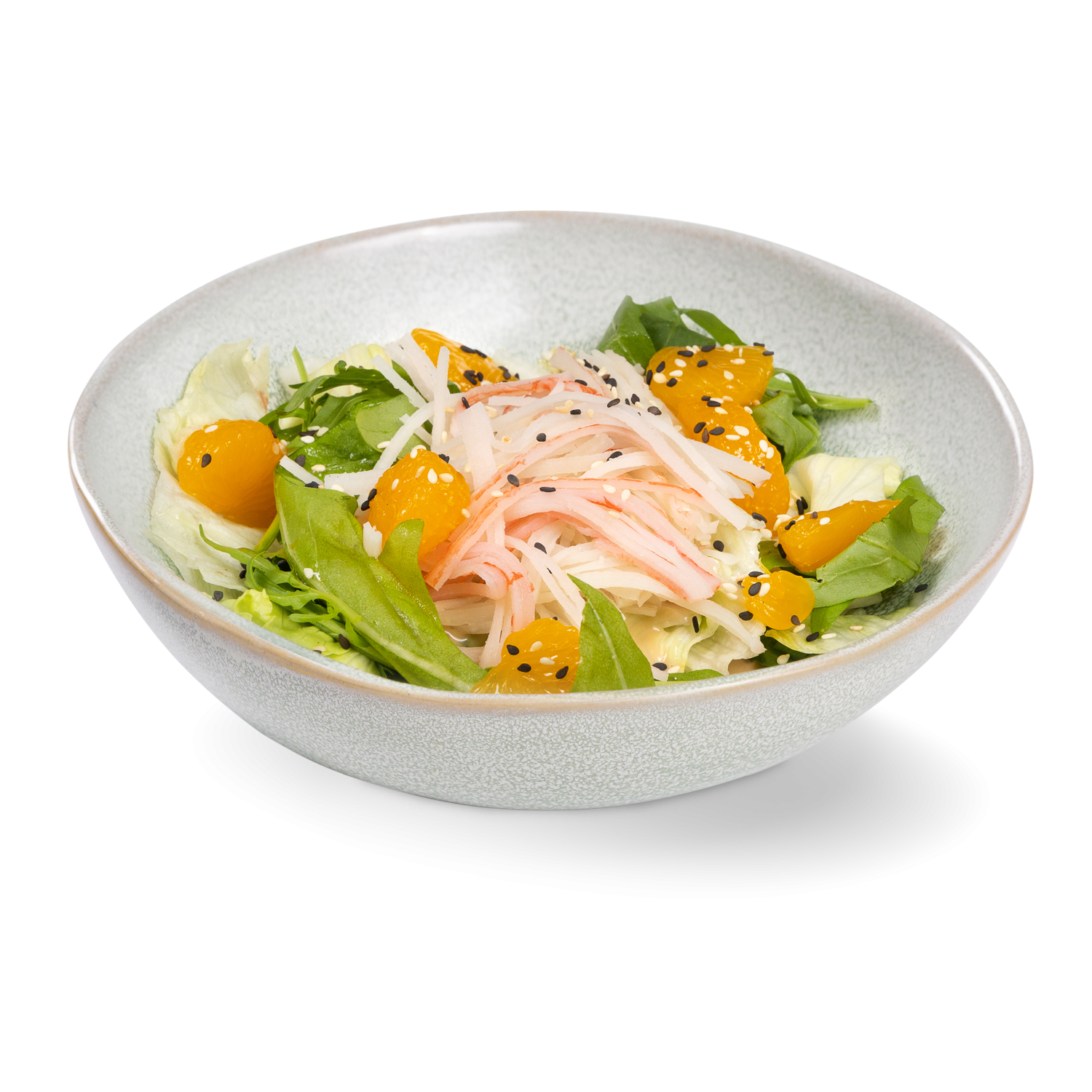 Салат со снежным крабом и ореховым соусом