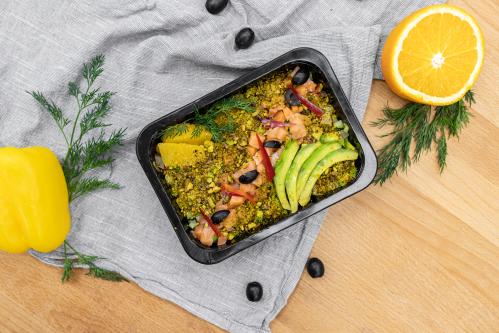 Салат со слабосол. лососем, авокадо