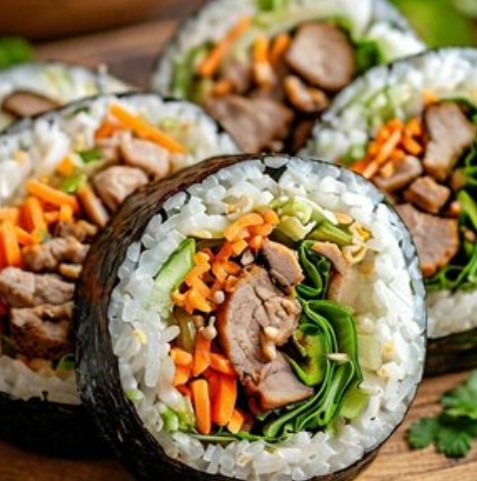 Кимпаб с свининой и грибами