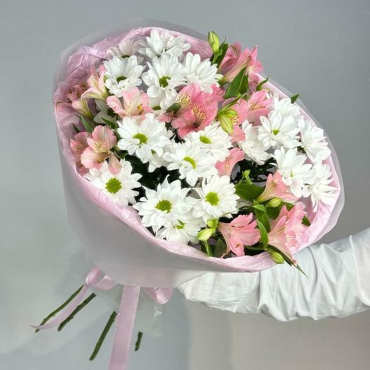 Хризантема и альстромерия