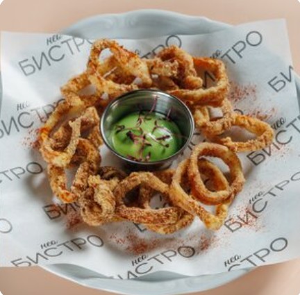 Хрустящий кальмар с чесночным айоли