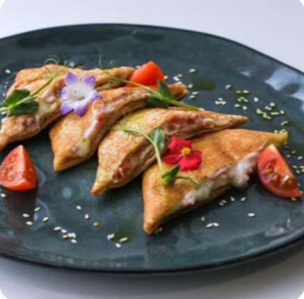 Блины с ветчиной и сыром