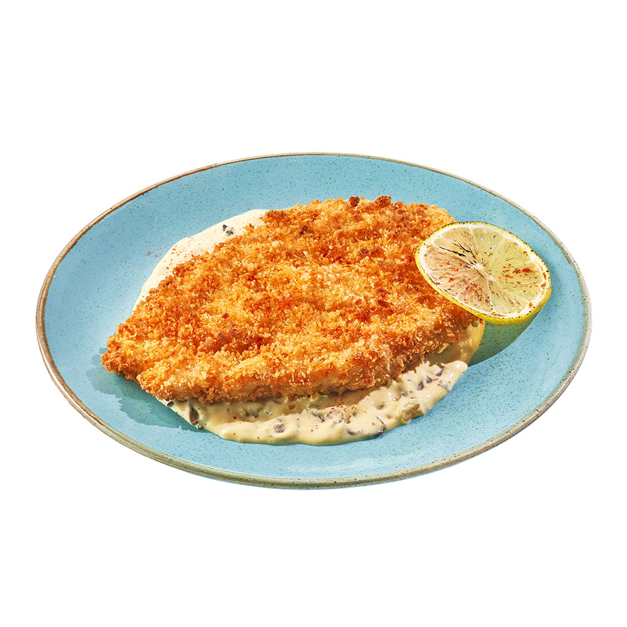 Шницель куриный с грибами и сыром