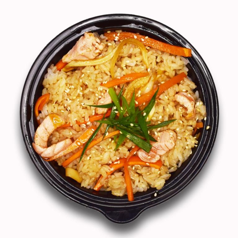 Тяхан с лососем.