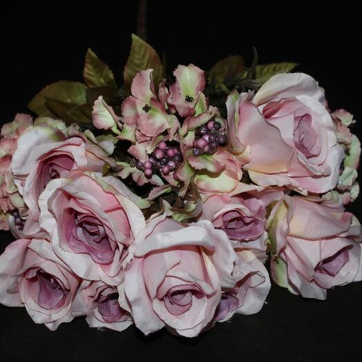 Искусственные цветы Розы кустовые розовые