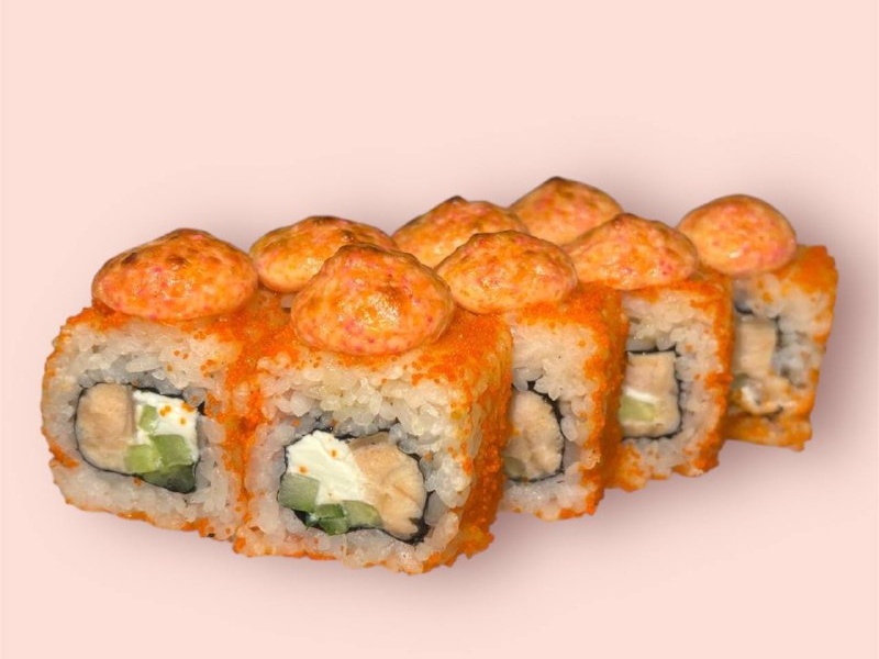 Калифорния с лососем запеченная