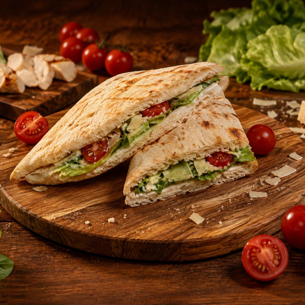 Панини с курицей Цезарь