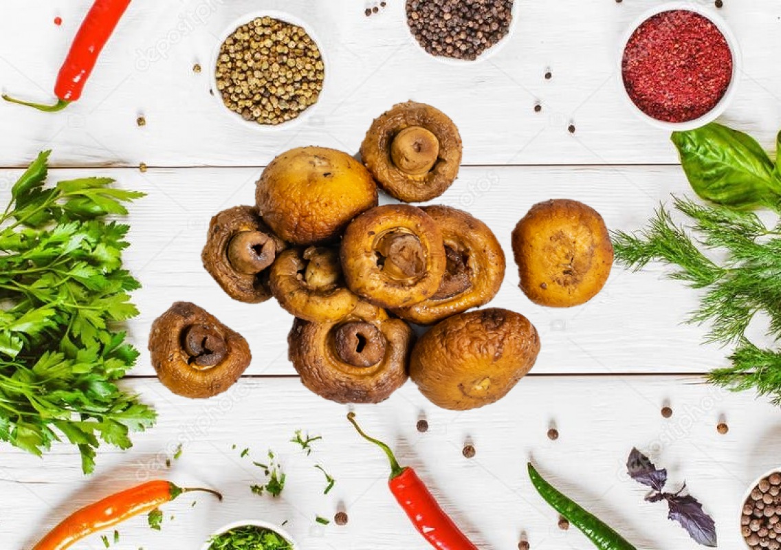 Грибы на мангале