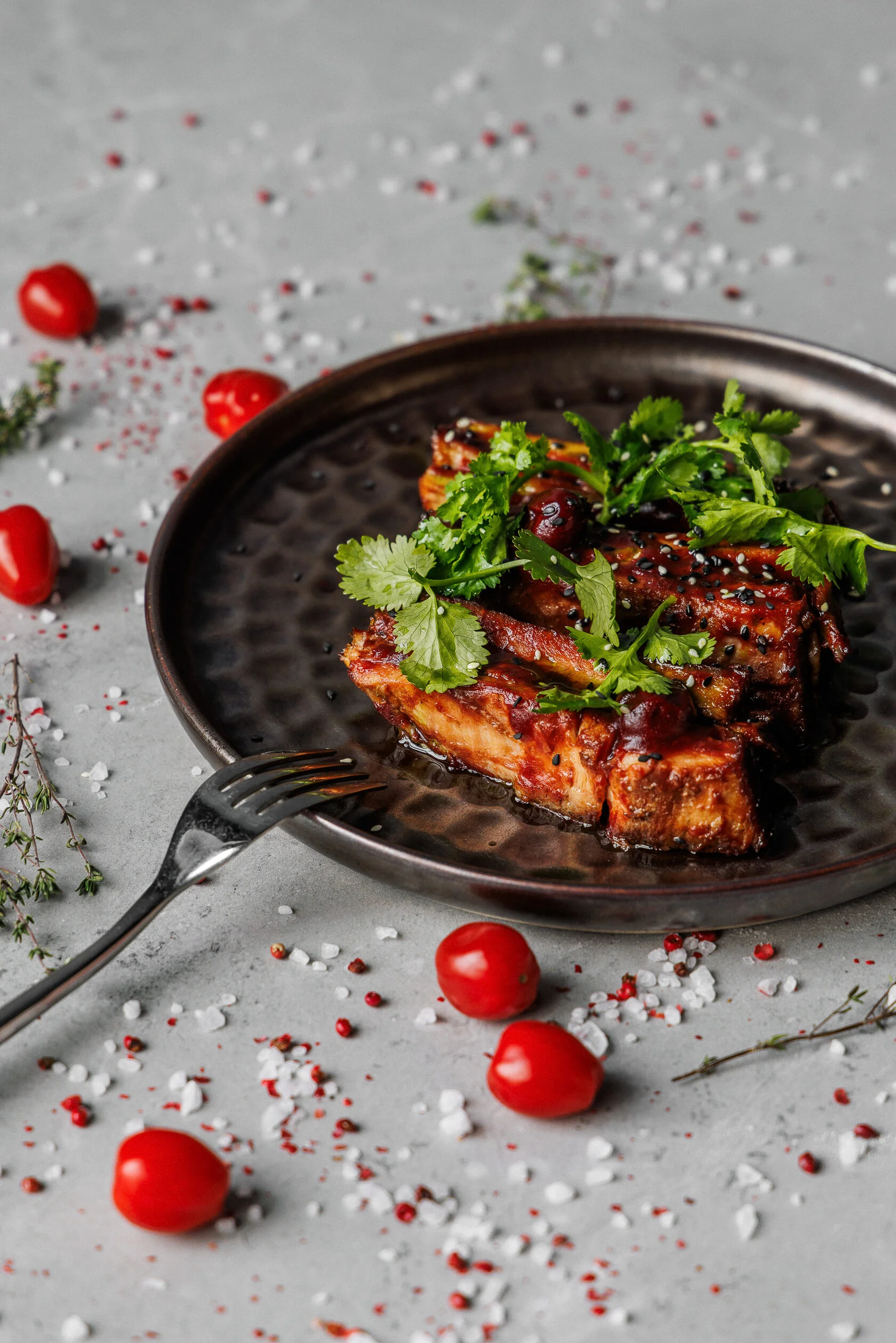 Фермерские свиные ребра в соусе Cherry BBQ