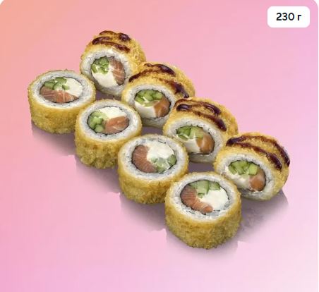 Жареный ролл с лососем