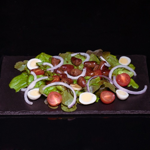 Теплый салат с сердечками