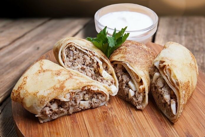 Блины с мясом