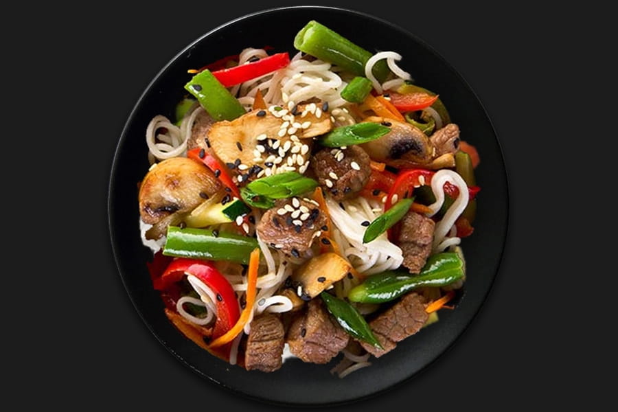 Горячий салат с Харусаме