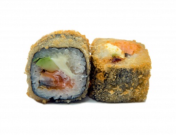 Горячий ролл с лососем и угрем