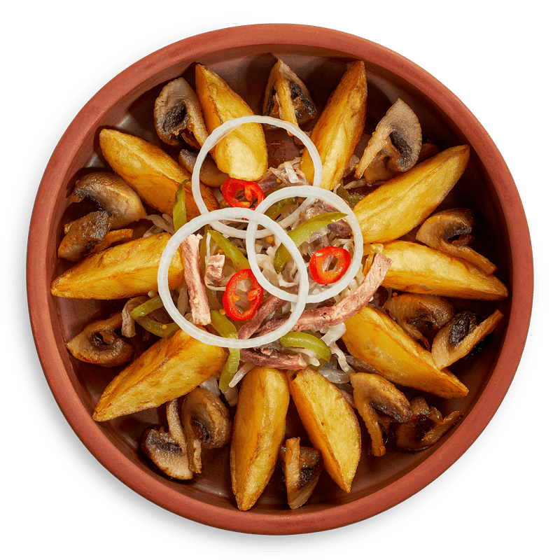 Тёплый салат с говядиной