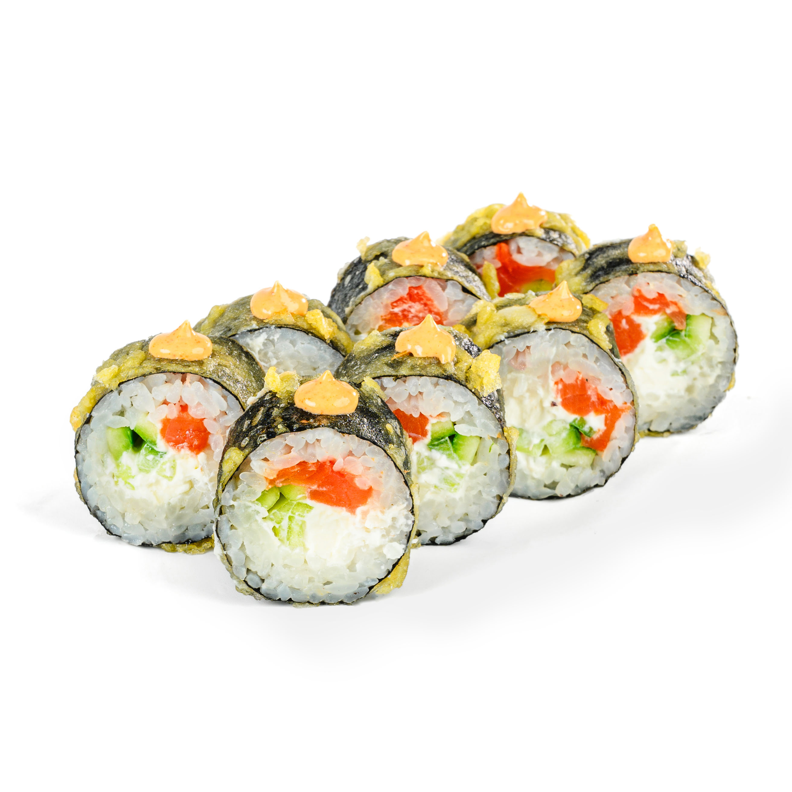 Жареный с копченым лососем 8 шт