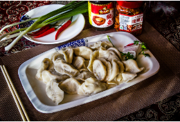 150 Пельмени вареные с яйцом, и черемшой