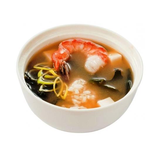 Острый мисо суп с рисом и курицей