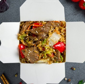 Рис с говядиной и овощами