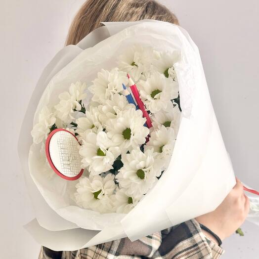 Букет «День знаний» из хризантем