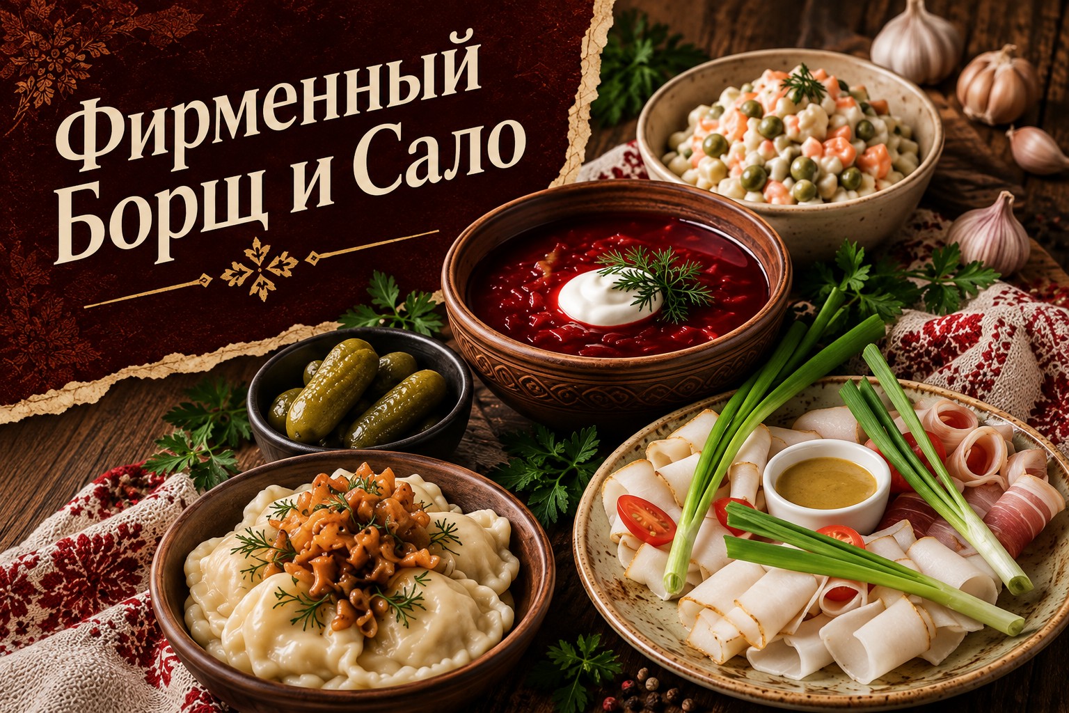 Набор Фирменный Борщ и Сало