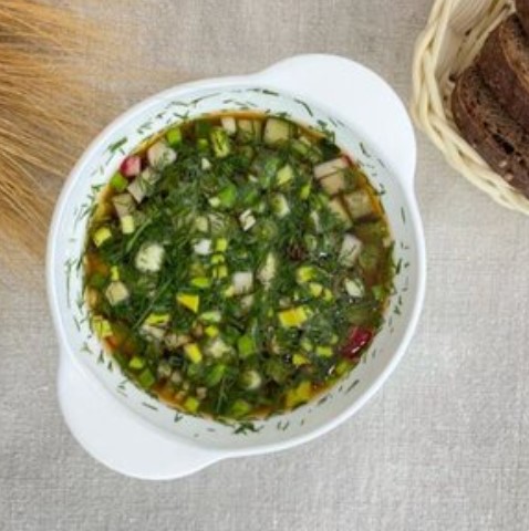 Окрошка с колбасой
