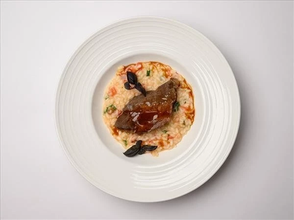 Ризотто с телячьими щечками