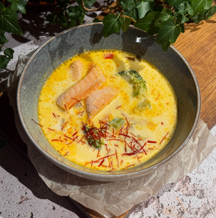 Сырный суп с лососем