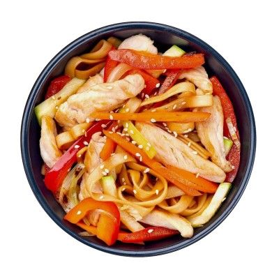 Удон с курицей в соусе терияки