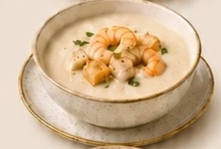 Крем-суп сырный с креветками