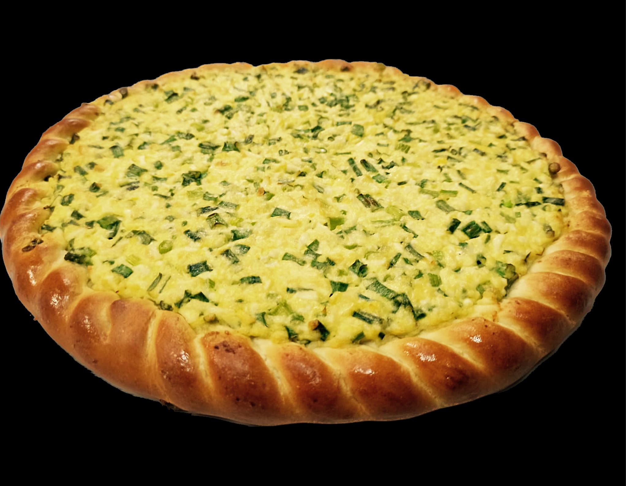Пирог с зелёным луком и яйцом