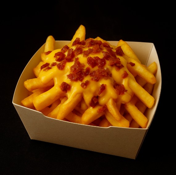 Картошка фри с сыром и беконом