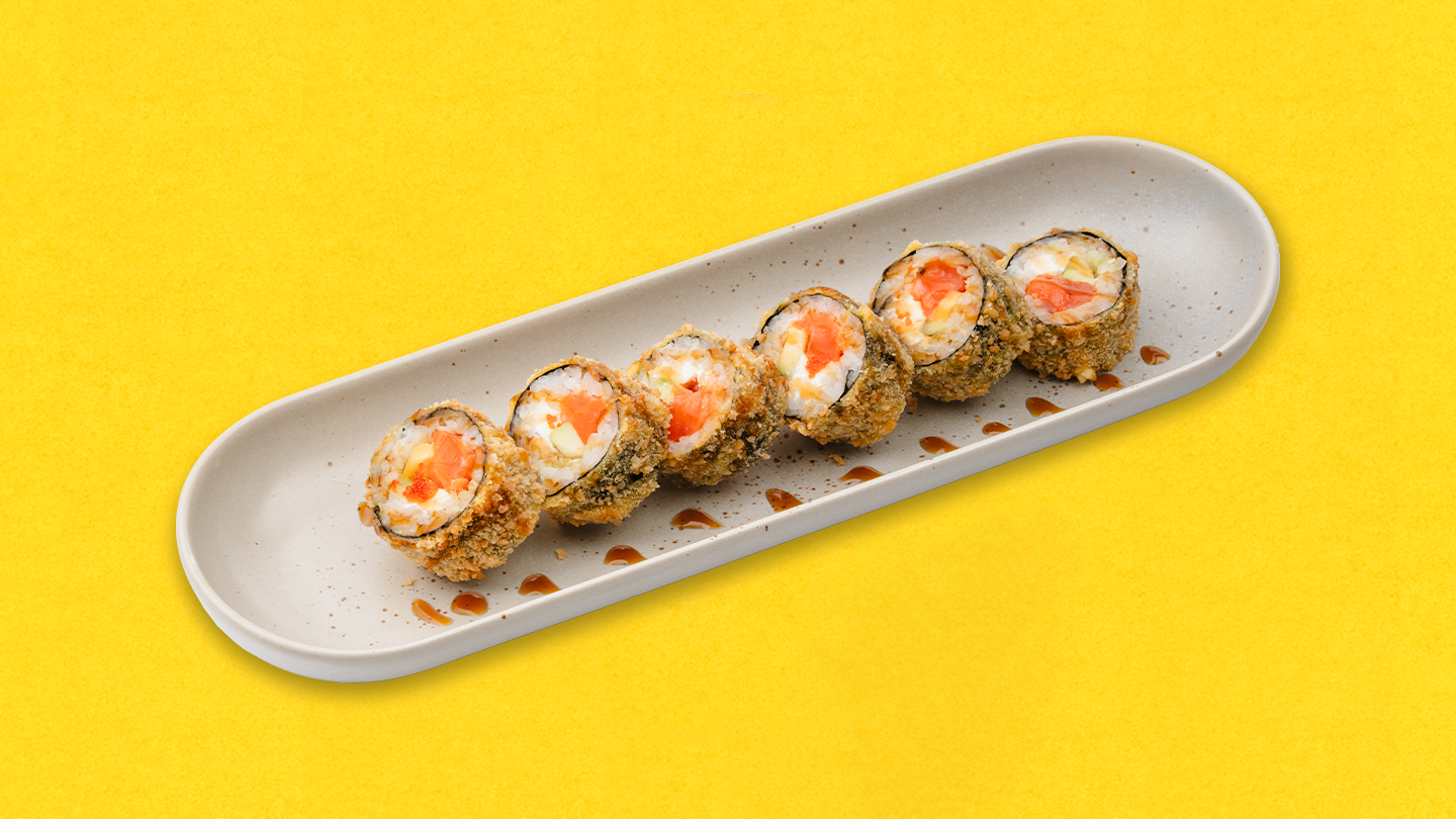 Темпура ролл лосось-унаги