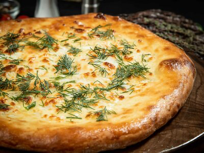 Хачапури с творогом и зеленью 33 см