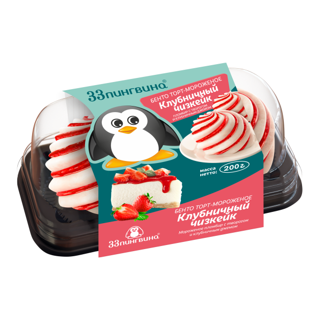 Бенто-торт Мороженое-Клубничный чизкейк200г