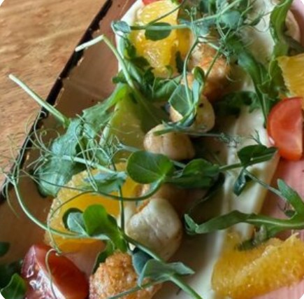 Гребешки со сливочно цитрусовым кремом